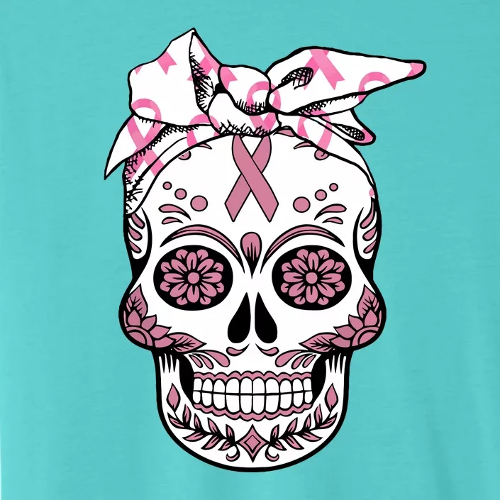 Halloween Breast Cancer Awareness Ribbon Skull Skeleton ChromaSoft Performance T-Shirt