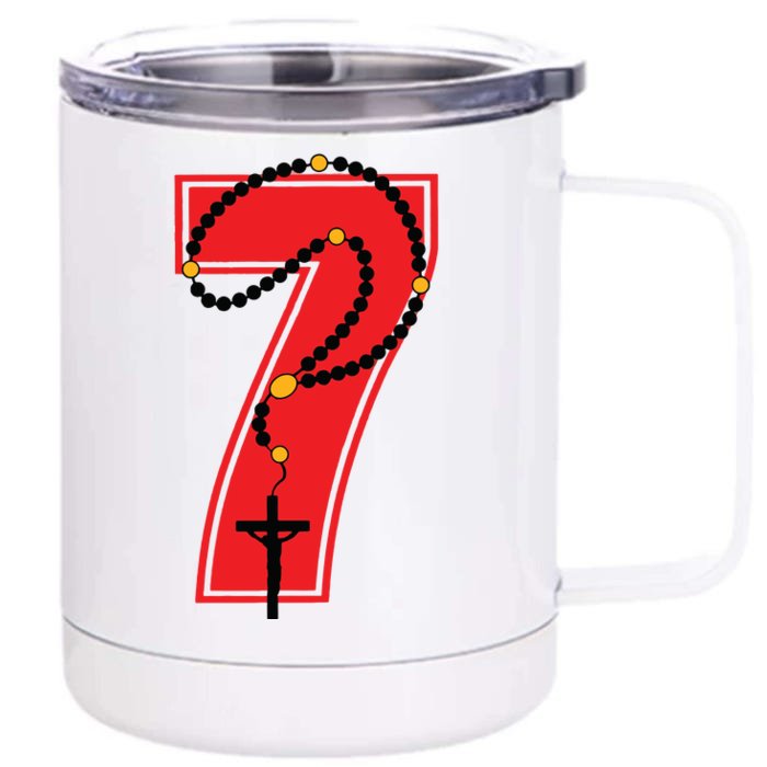 Harrison Butker Christian Football Player Number 7 Front & Back 12oz Stainless Steel Tumbler Cup