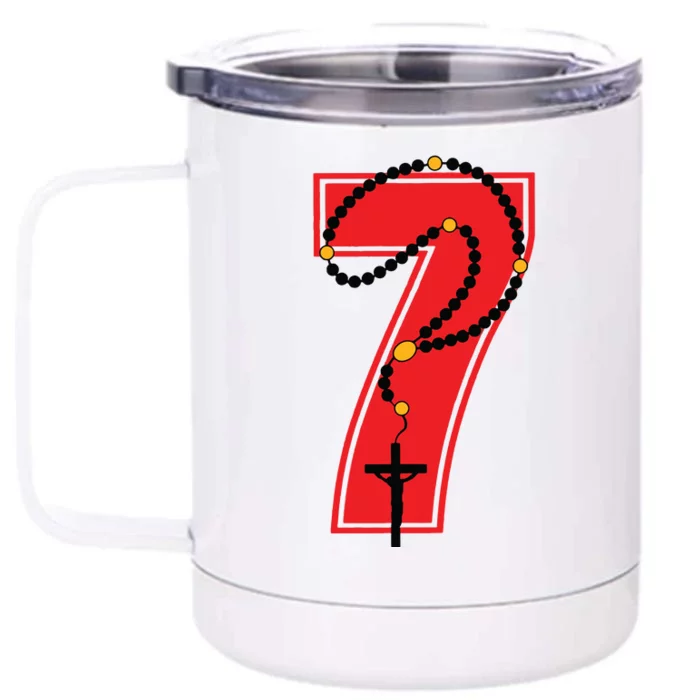 Harrison Butker Christian Football Player Number 7 Front & Back 12oz Stainless Steel Tumbler Cup