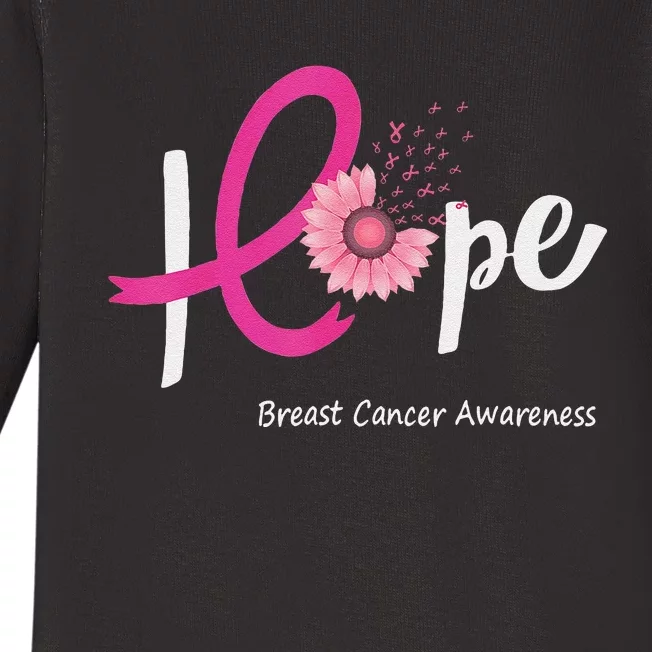 Hope Breast Cancer Pin.K Ribbons Sunflower October Month Baby Long Sleeve Bodysuit