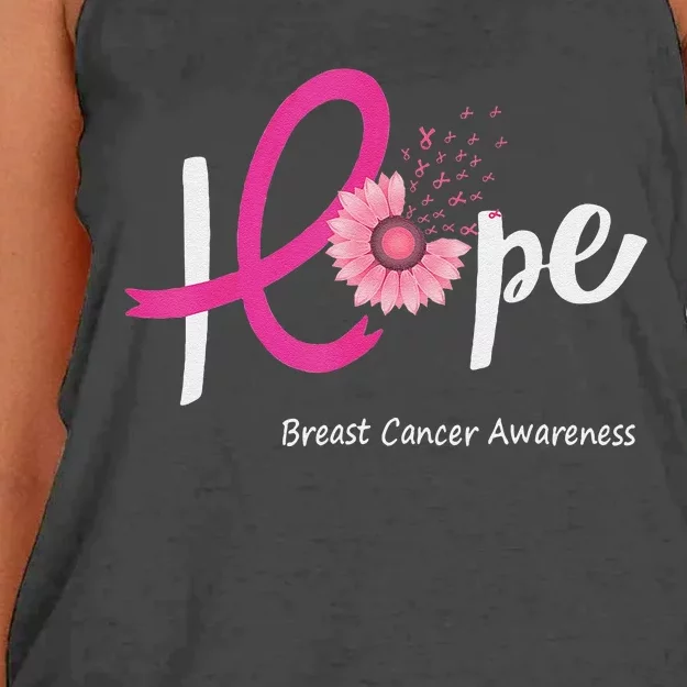 Hope Breast Cancer Pin.K Ribbons Sunflower October Month Women's Knotted Racerback Tank