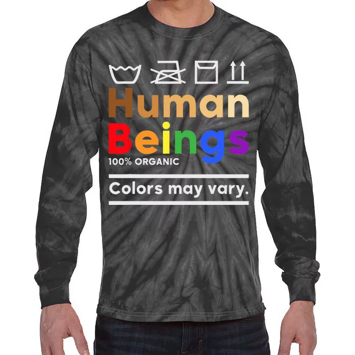 Human Beings Colors May Vary Washing Instructions Tie-Dye Long Sleeve Shirt