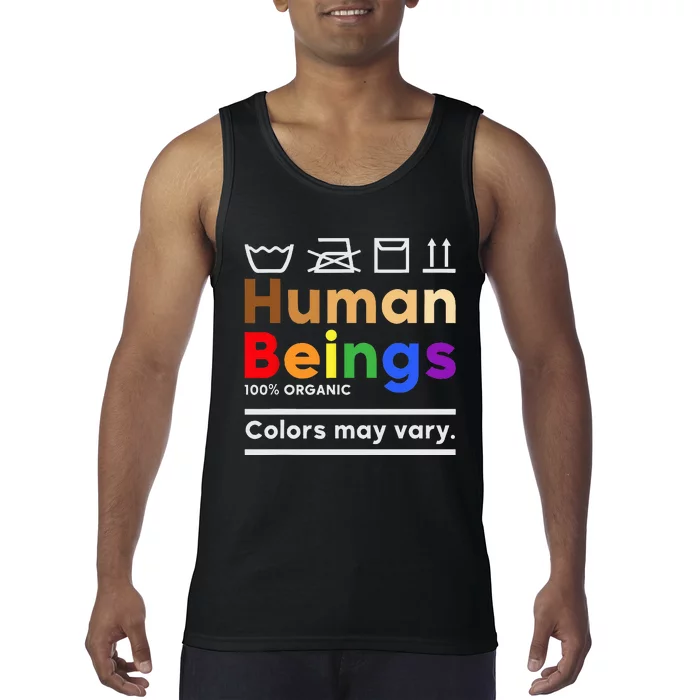 Human Beings Colors May Vary Washing Instructions Tank Top