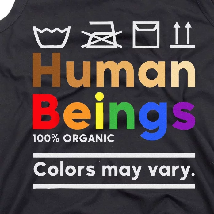 Human Beings Colors May Vary Washing Instructions Tank Top