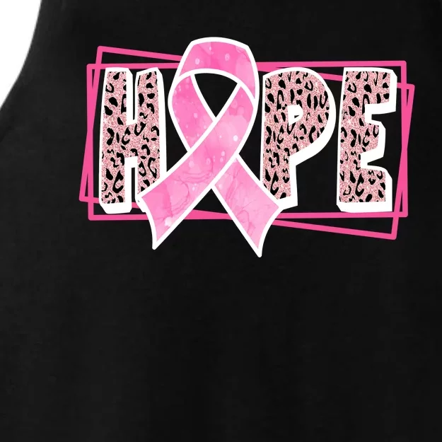 Hope Breast Cancer Awareness Ribbon Ladies Tri-Blend Wicking Tank