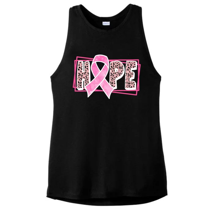 Hope Breast Cancer Awareness Ribbon Ladies Tri-Blend Wicking Tank