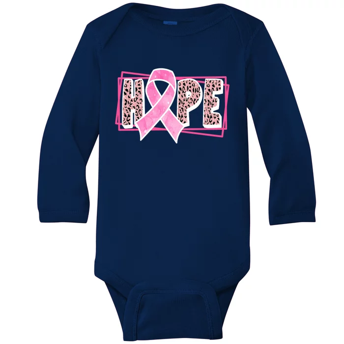 Hope Breast Cancer Awareness Ribbon Baby Long Sleeve Bodysuit