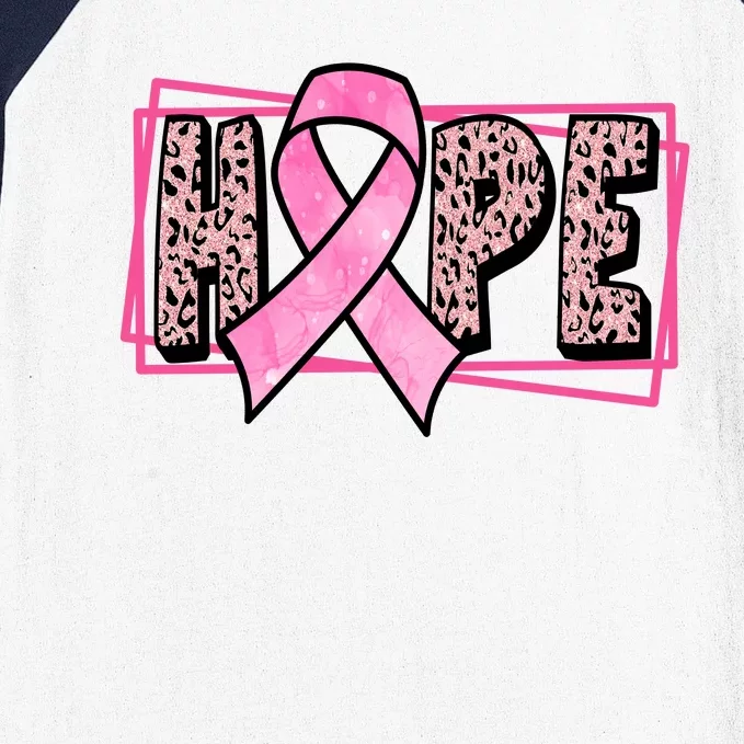 Hope Breast Cancer Awareness Ribbon Baseball Sleeve Shirt