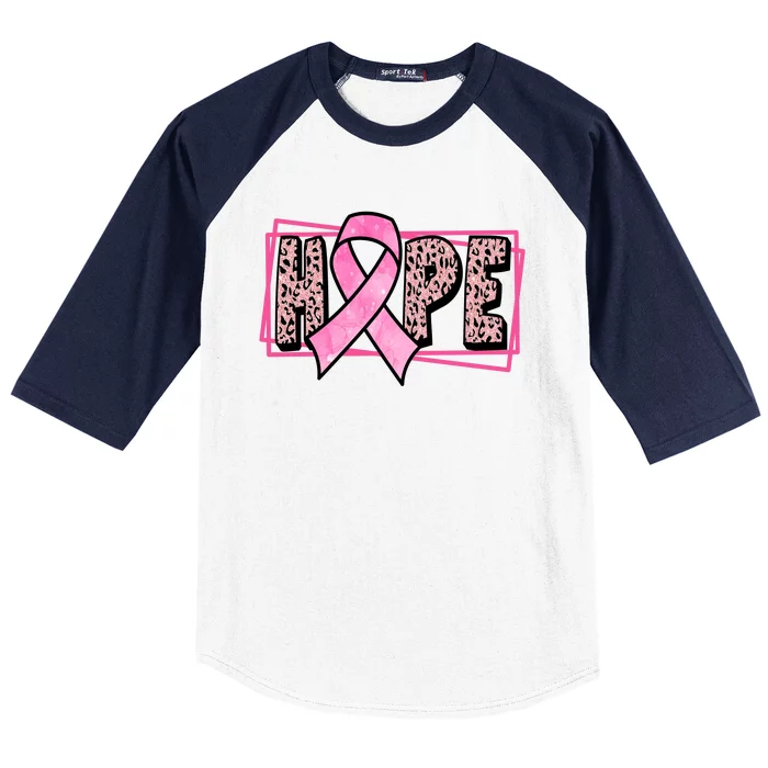 Hope Breast Cancer Awareness Ribbon Baseball Sleeve Shirt