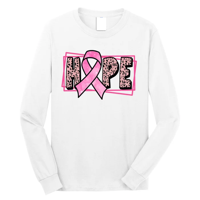 Hope Breast Cancer Awareness Ribbon Long Sleeve Shirt