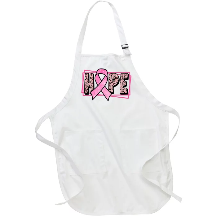 Hope Breast Cancer Awareness Ribbon Full-Length Apron With Pocket