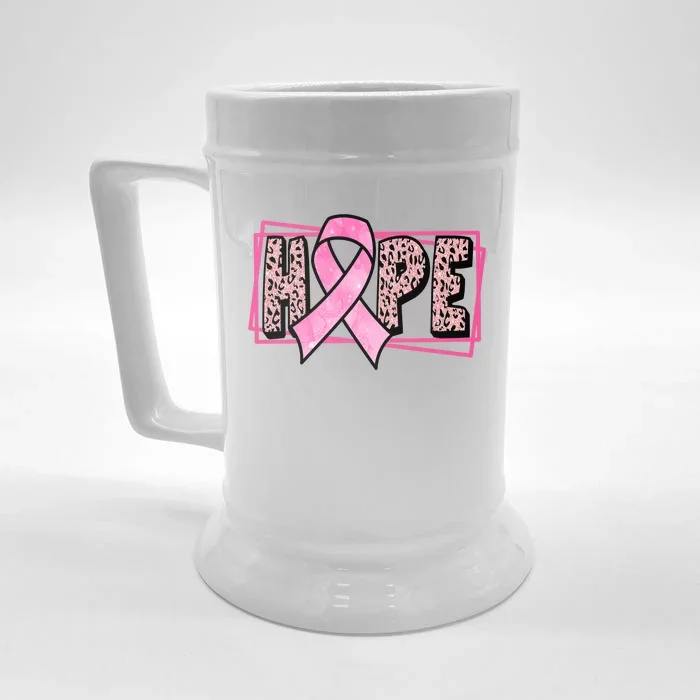 Hope Breast Cancer Awareness Ribbon Front & Back Beer Stein