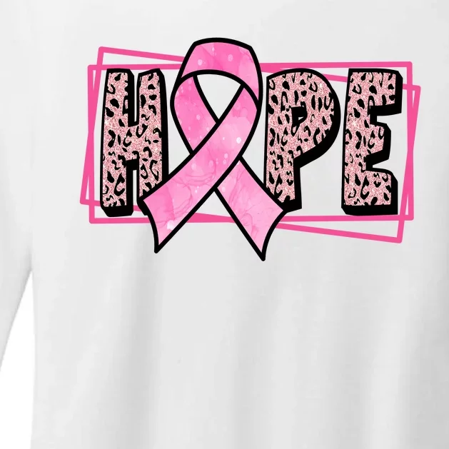 Hope Breast Cancer Awareness Ribbon Womens CVC Long Sleeve Shirt