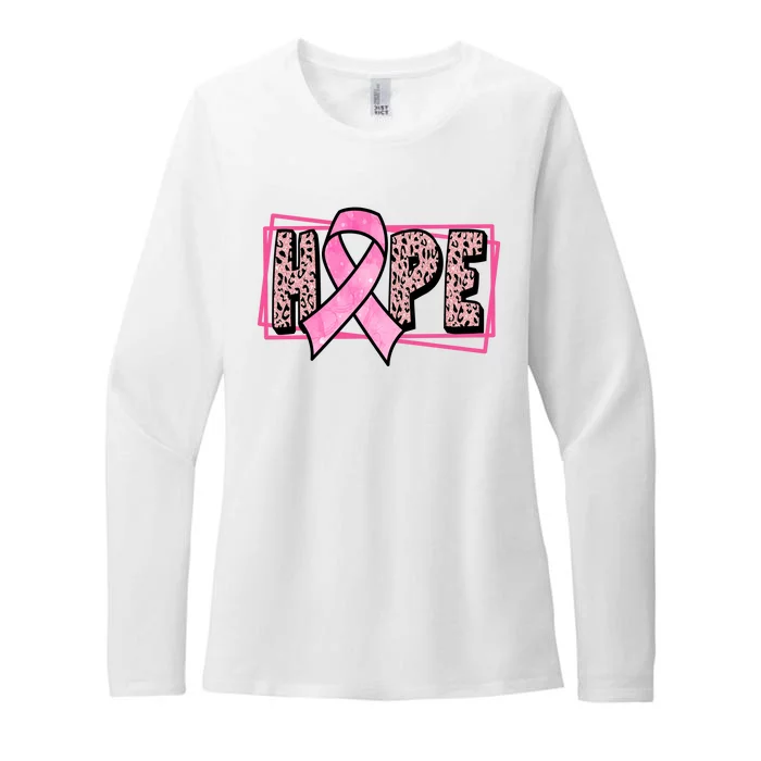 Hope Breast Cancer Awareness Ribbon Womens CVC Long Sleeve Shirt