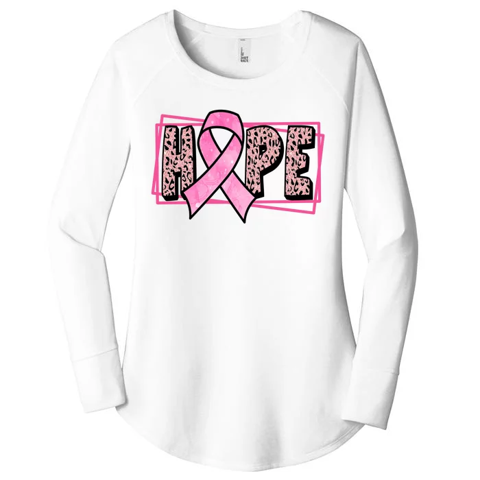 Hope Breast Cancer Awareness Ribbon Women's Perfect Tri Tunic Long Sleeve Shirt