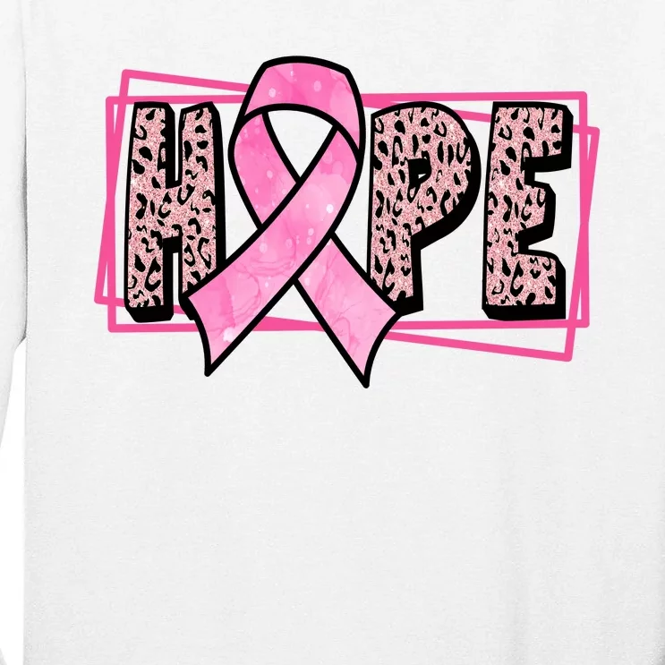 Hope Breast Cancer Awareness Ribbon Tall Long Sleeve T-Shirt