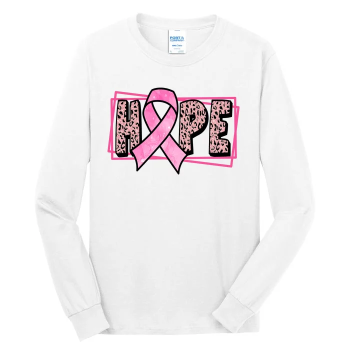 Hope Breast Cancer Awareness Ribbon Tall Long Sleeve T-Shirt