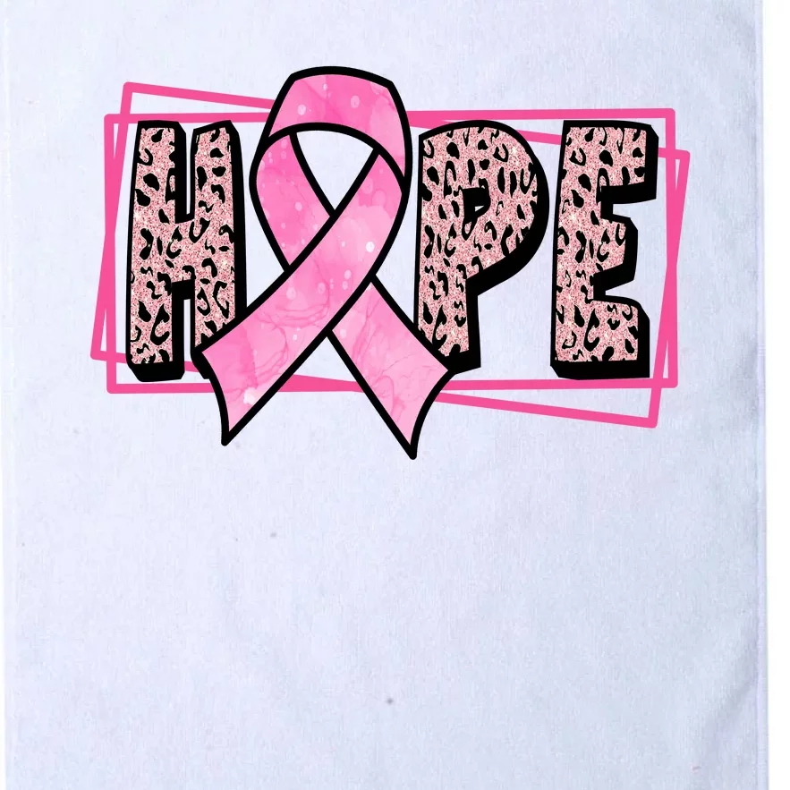 Hope Breast Cancer Awareness Ribbon Platinum Collection Golf Towel