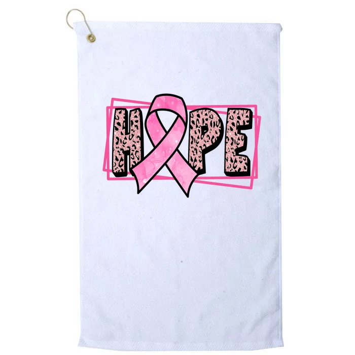 Hope Breast Cancer Awareness Ribbon Platinum Collection Golf Towel