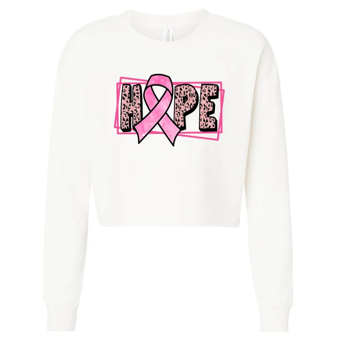 Hope Breast Cancer Awareness Ribbon Cropped Pullover Crew