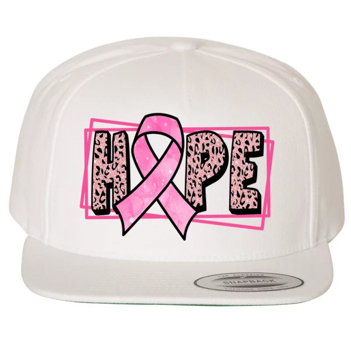 Hope Breast Cancer Awareness Ribbon Wool Snapback Cap