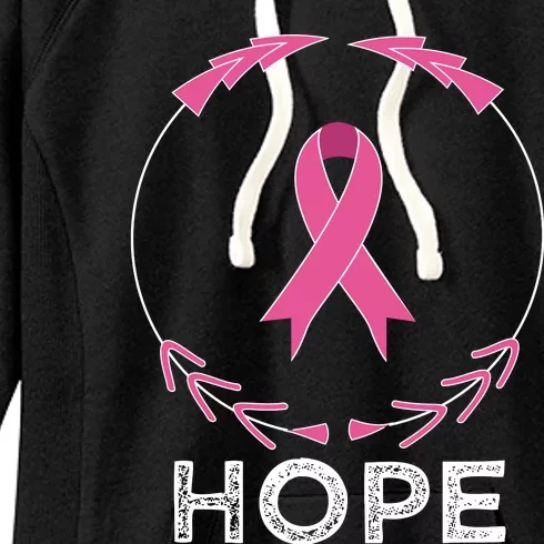 Hope Breast Cancer Awareness T With Ribbon Women's Fleece Hoodie