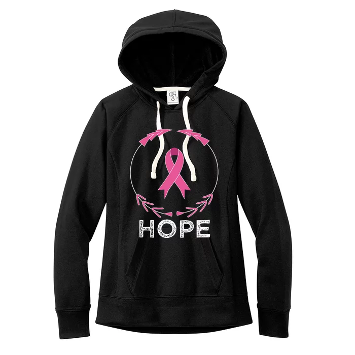 Hope Breast Cancer Awareness T With Ribbon Women's Fleece Hoodie