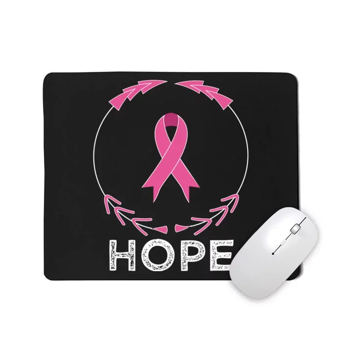 Hope Breast Cancer Awareness T With Ribbon Mousepad