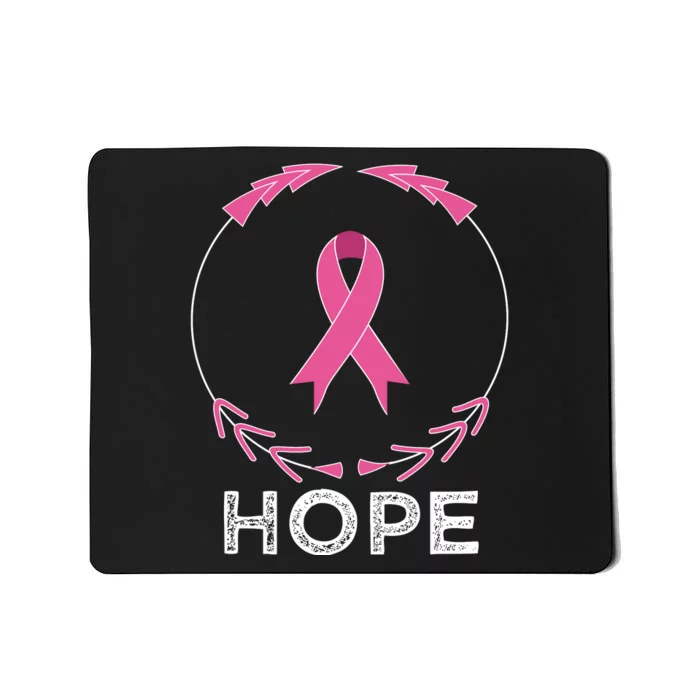 Hope Breast Cancer Awareness T With Ribbon Mousepad