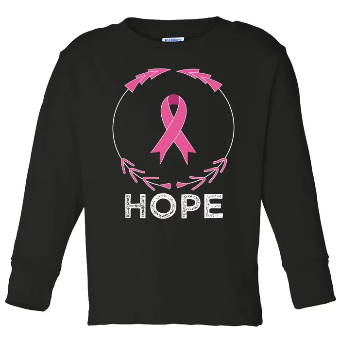 Hope Breast Cancer Awareness T With Ribbon Toddler Long Sleeve Shirt