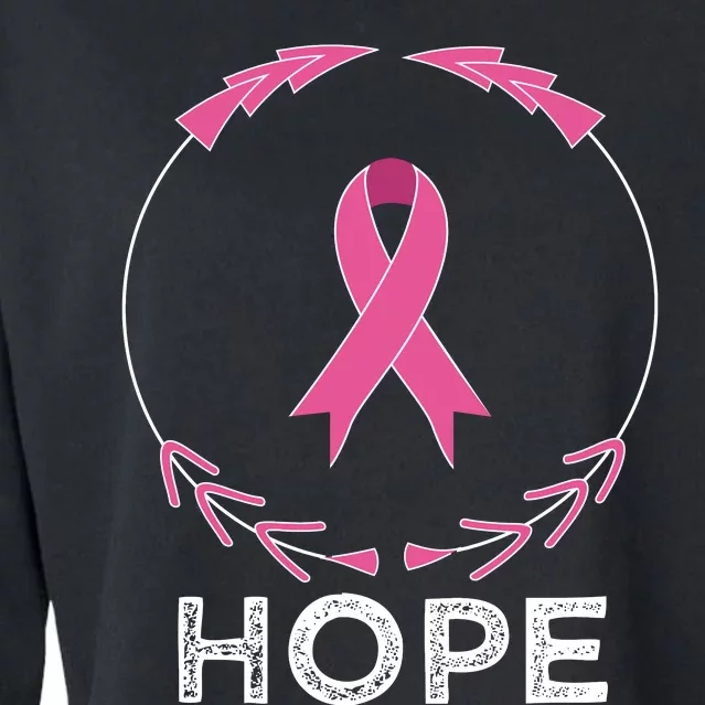 Hope Breast Cancer Awareness T With Ribbon Cropped Pullover Crew