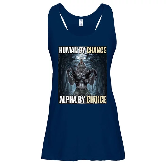 Human By Chance Alpha By Choice Funny Ladies Essential Flowy Tank