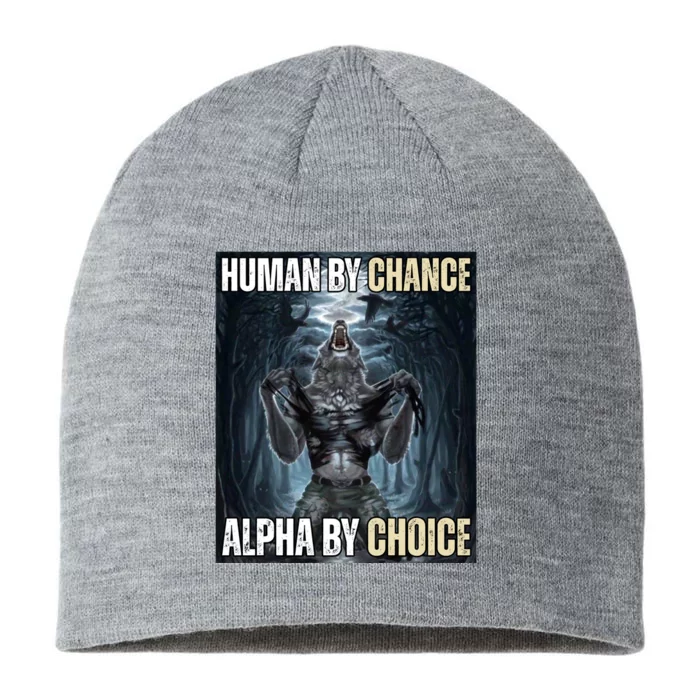 Human By Chance Alpha By Choice Funny 8 1/2in Sustainable Knit Beanie