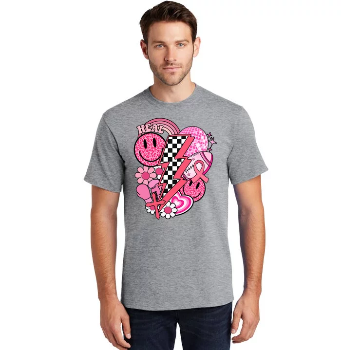 Heal Breast Cancer Awareness Retro Smile Tall T-Shirt