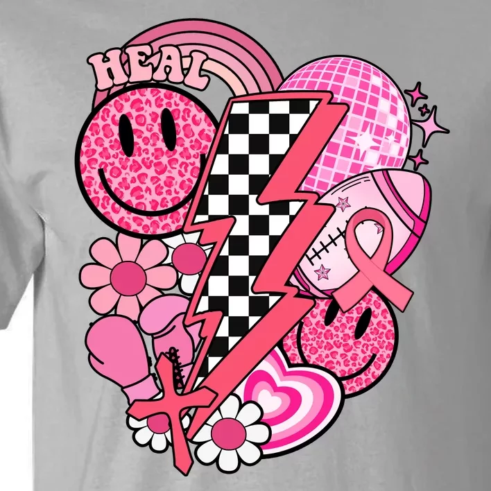 Heal Breast Cancer Awareness Retro Smile Tall T-Shirt