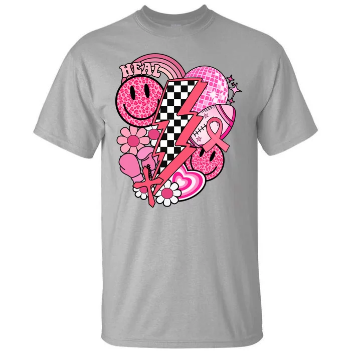 Heal Breast Cancer Awareness Retro Smile Tall T-Shirt