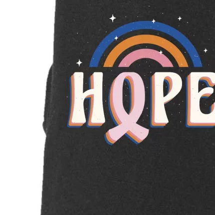 Hope Breast Cancer Awareness Rainbow Doggie 3-End Fleece Hoodie