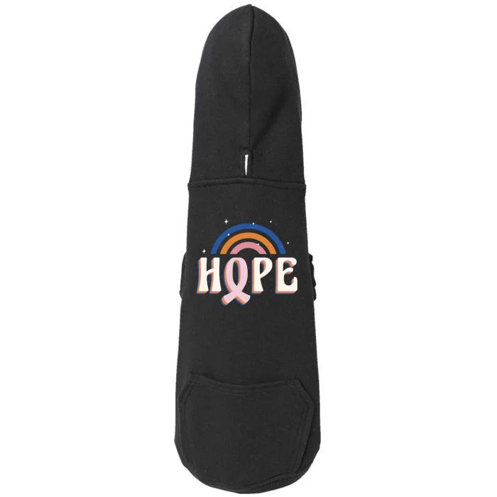 Hope Breast Cancer Awareness Rainbow Doggie 3-End Fleece Hoodie