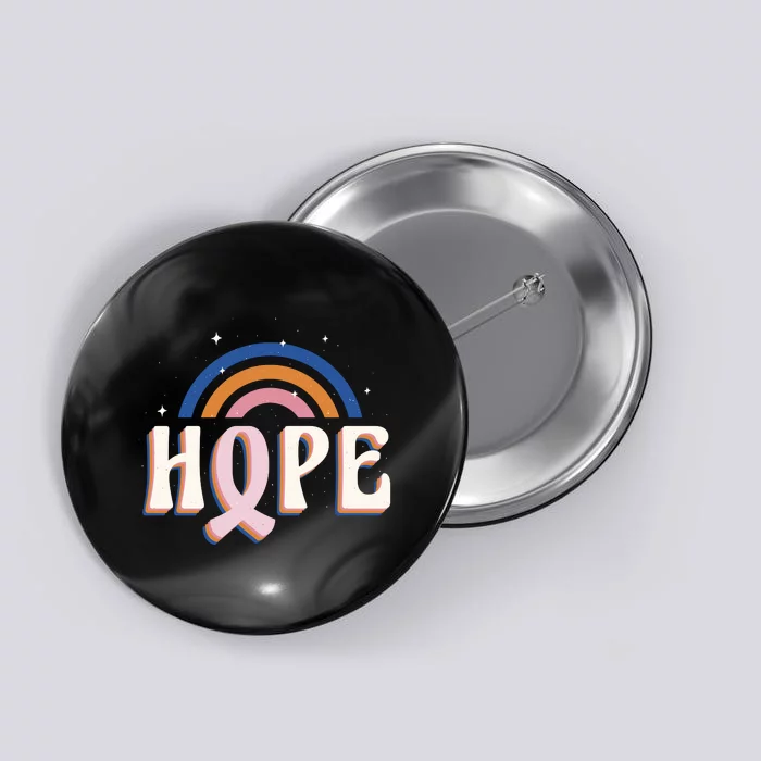 Hope Breast Cancer Awareness Rainbow Button