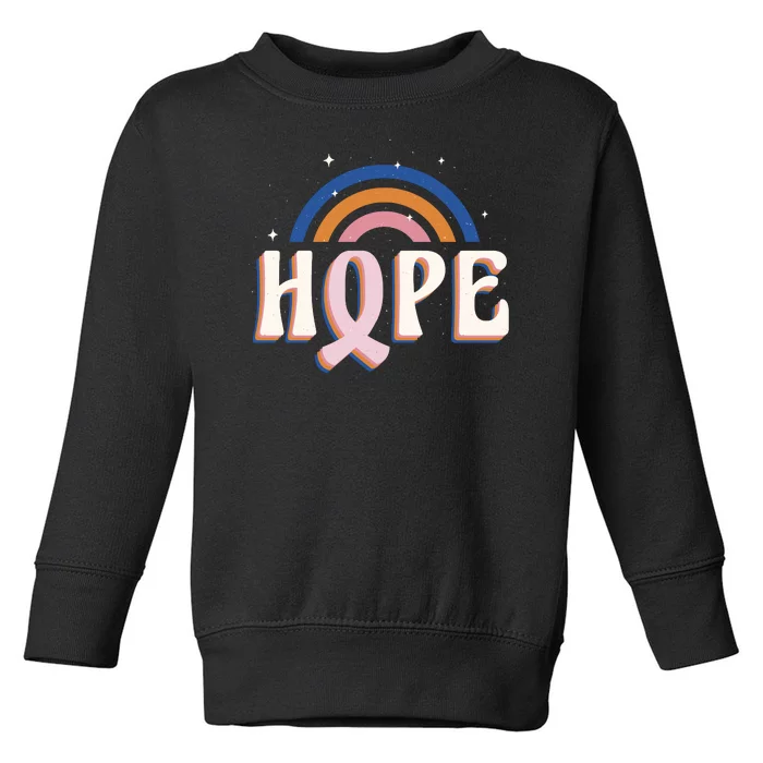 Hope Breast Cancer Awareness Rainbow Toddler Sweatshirt