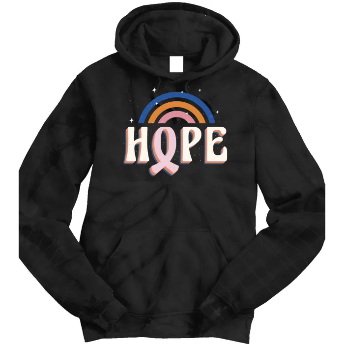 Hope Breast Cancer Awareness Rainbow Tie Dye Hoodie