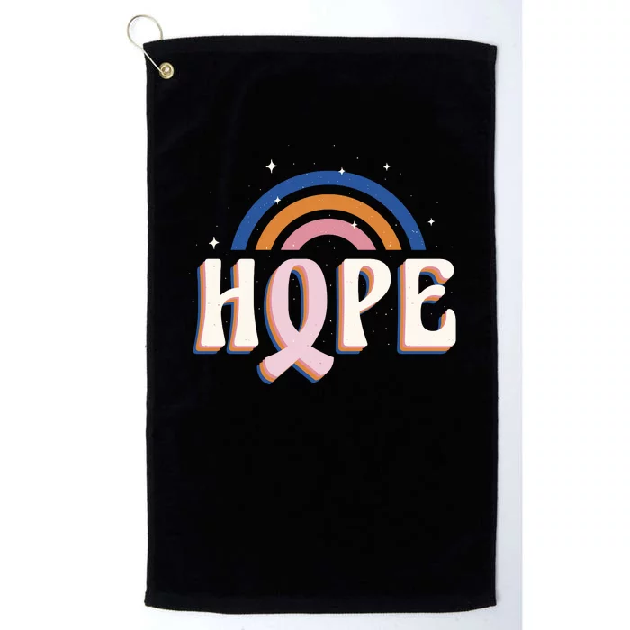 Hope Breast Cancer Awareness Rainbow Platinum Collection Golf Towel