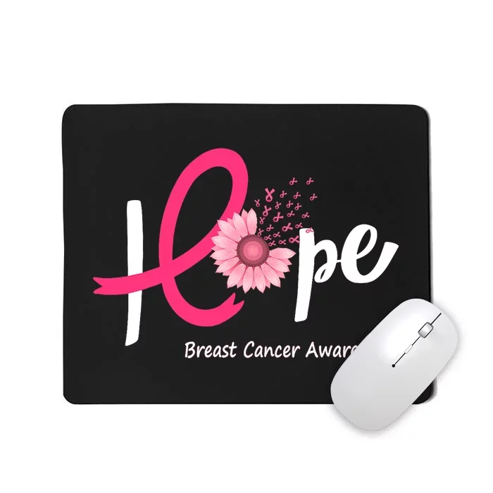 Hope Breast Cancer Pink Ribbons Sunflower October We Wear Pink Mousepad