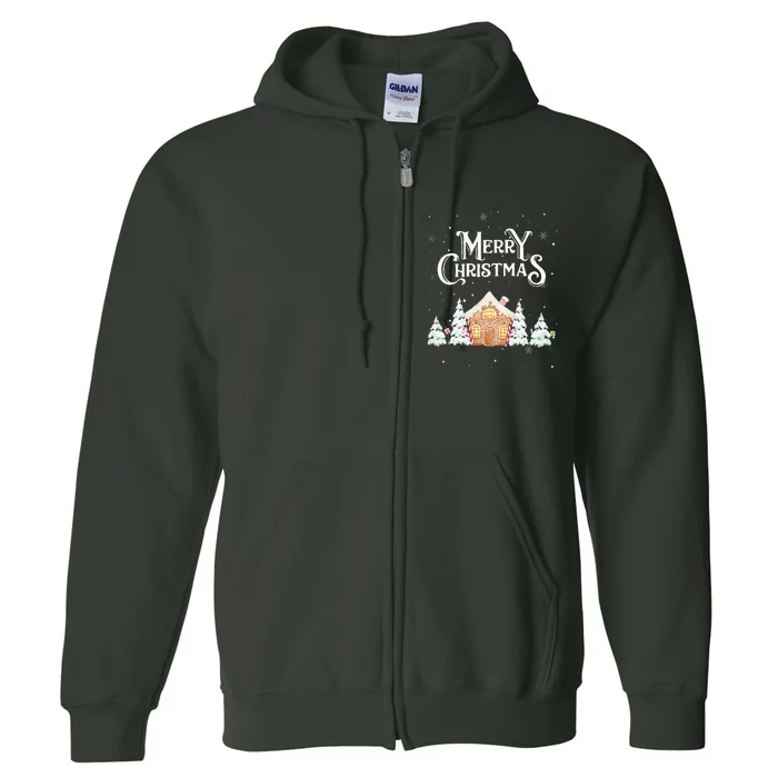 Holiday Baking! Christmas Cookies! Gingerbread House Full Zip Hoodie