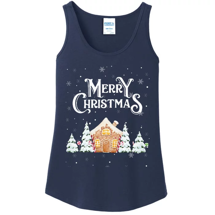 Holiday Baking! Christmas Cookies! Gingerbread House Ladies Essential Tank