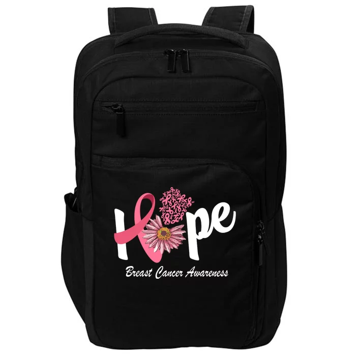 Hope Breast Cancer Awareness Flower Ribbon Impact Tech Backpack