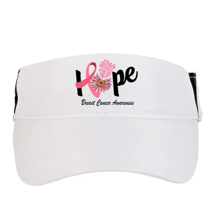 Hope Breast Cancer Awareness Flower Ribbon Adult Drive Performance Visor