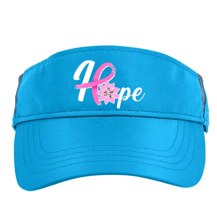 Hope Breast Cancer Awareness Ribbon Flower Adult Drive Performance Visor