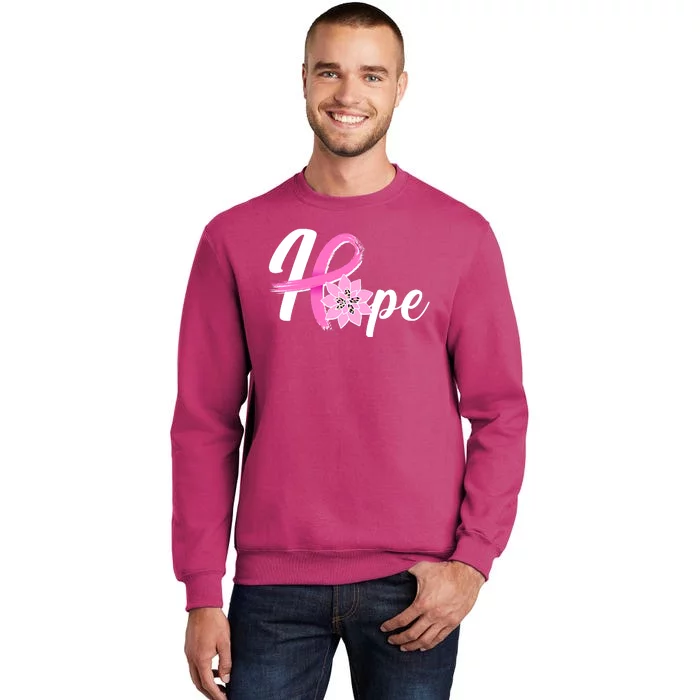 Hope Breast Cancer Awareness Ribbon Flower Sweatshirt