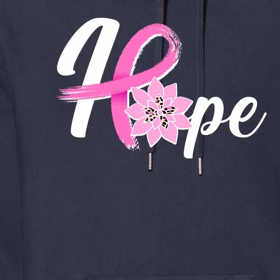 Hope Breast Cancer Awareness Ribbon Flower Premium Hoodie